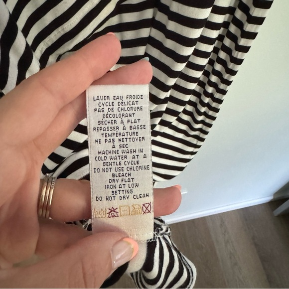 Dalia Collection Black and White Angled Stripe Maxi Skirt Size Medium - Picture 4 of 7